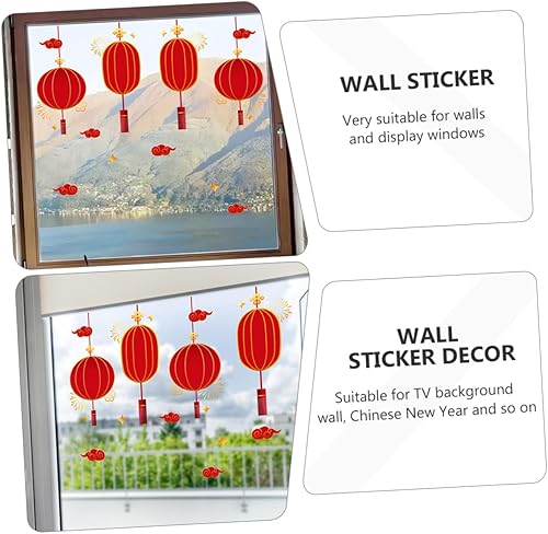 Miniatura 9 de GRIRIW 1 juego de calcomanías de linterna de año nuevo chino, linternas chinas, apliques, adornos, decoración de casa para el hogar, decoración de
