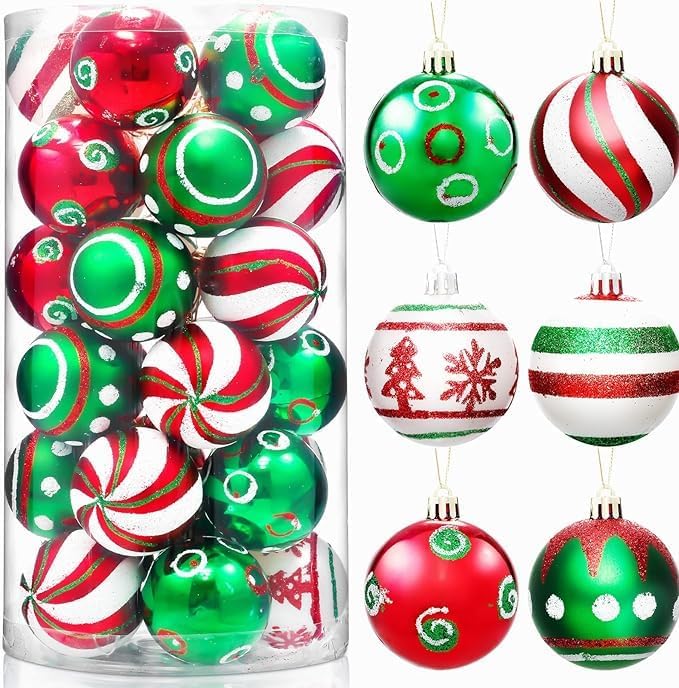 30 Pcs Christmas Tree Ornament Balls Sets, Christmas Tree Decorations, Ornement Pour Sapin De Noel, Xmas Ornaments 2.36″ Hanging Balls for Christmas Tree Decor 30 Pcs Christmas Tree Ornament Balls Sets, Christmas Tree Decorations, Ornement Pour Sapin De Noel, Xmas Ornaments 2.36″ Hanging Balls for Christmas Tree Decor