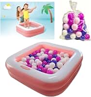 Piscina de Bolinhas Candy 86cm Quadrada 57L + 50 Bolinhas (Rosa)