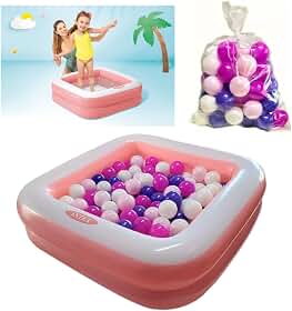 Piscina de Bolinhas Candy 86cm Quadrada 57L + 50 Bolinhas (Rosa)