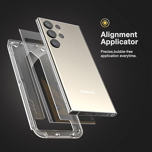 Miniatura 3 de magglass Protector de pantalla HD para Samsung Galaxy S24 Ultra vidrio templado con protector de lente de cámara (aplicador fácil incluido)
