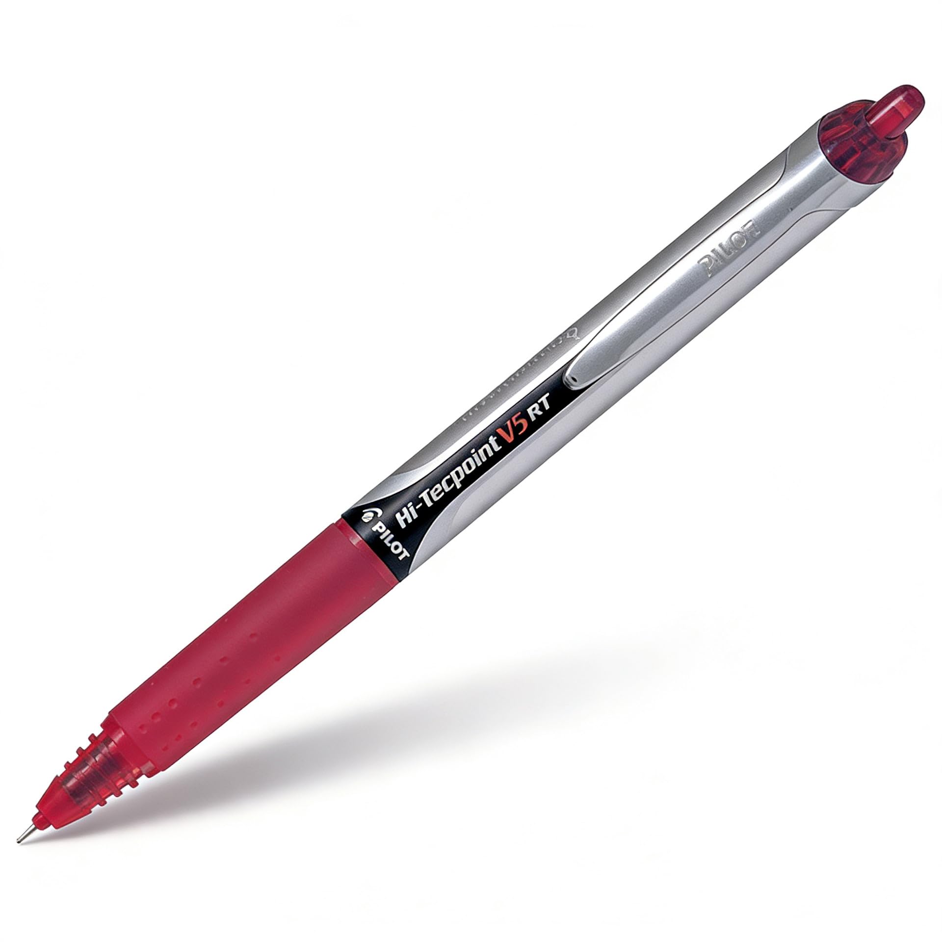 Pilot V5 RT Hi-Tecpoint Retractable Liquid Ink Rollerball Pen 0.5mm Pack of 6 (Red)