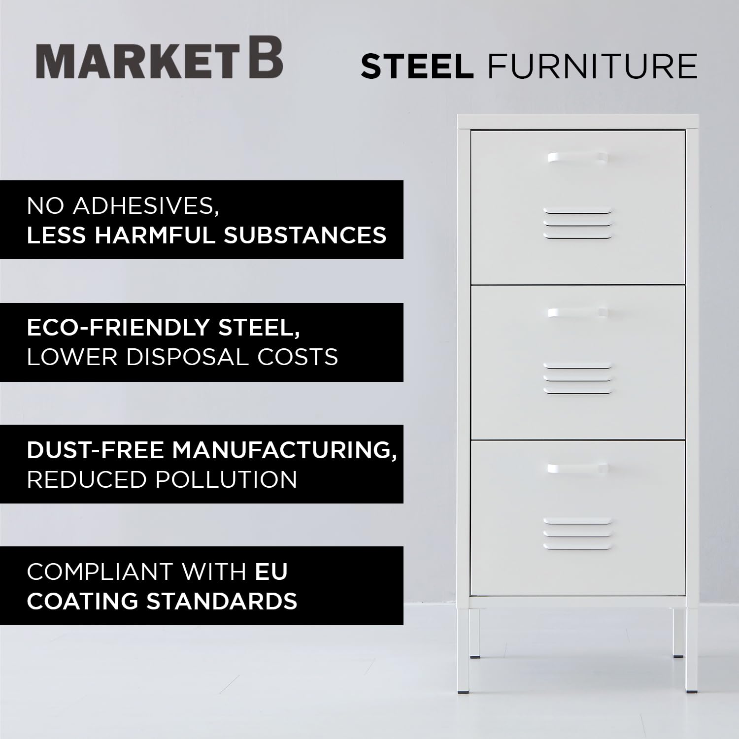 Amazon.com: MARKETB Storage Cabinet, 3-Tier Steel Office File 
