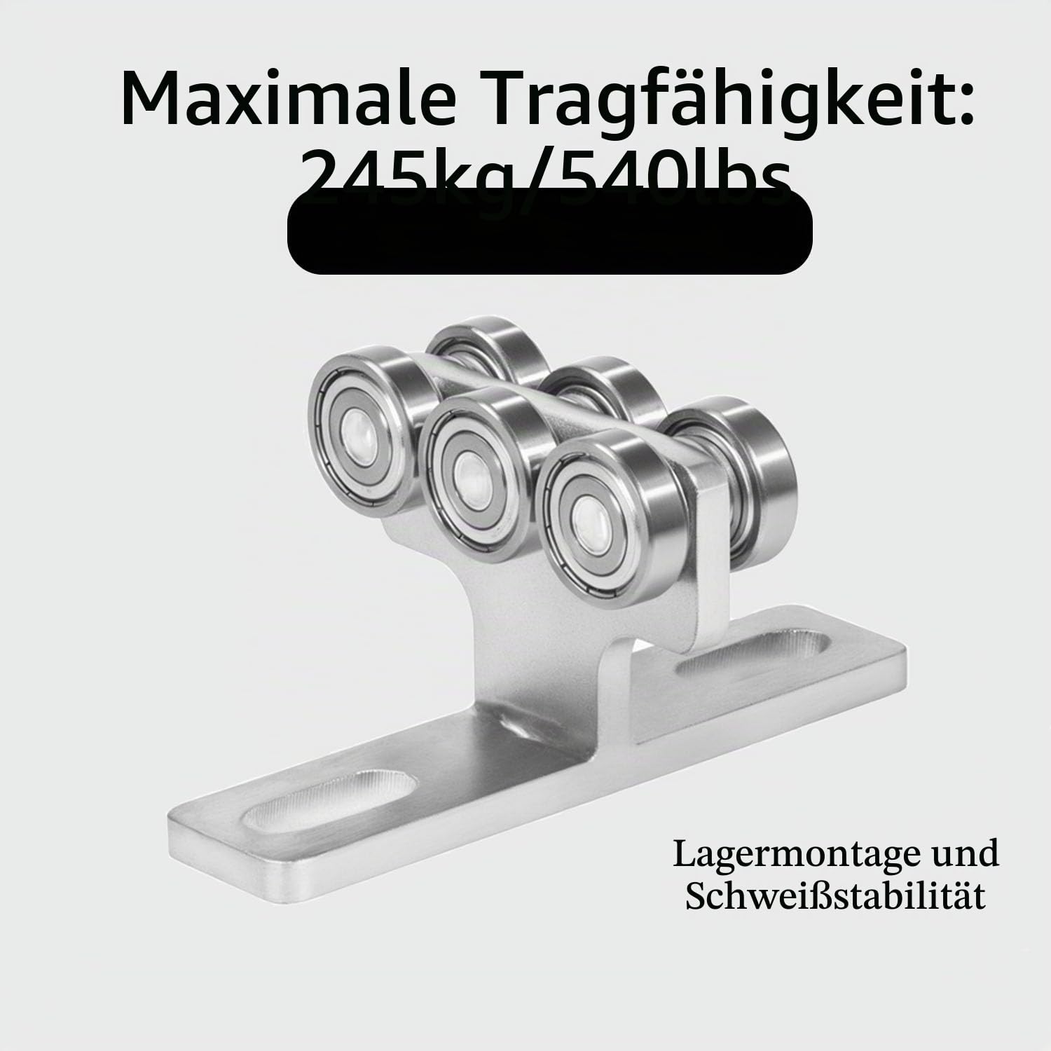 2 Stück 6-Rad-Trolley-Baugruppe,T-förmige Montagerollen,Tragfähigkeit Bis zu 245Kg, für Schiebetüren, Elektro-Hebezeug