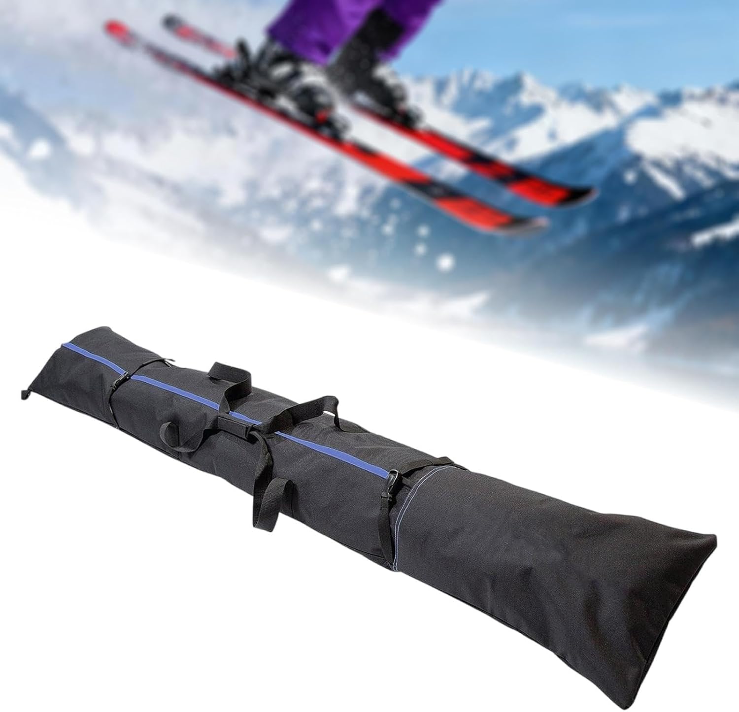 Qianly Ski Bag Fits Ski up to 200 cm Long,Portable,Snowboard Bag for Winter Sports Skiing Outdoor
