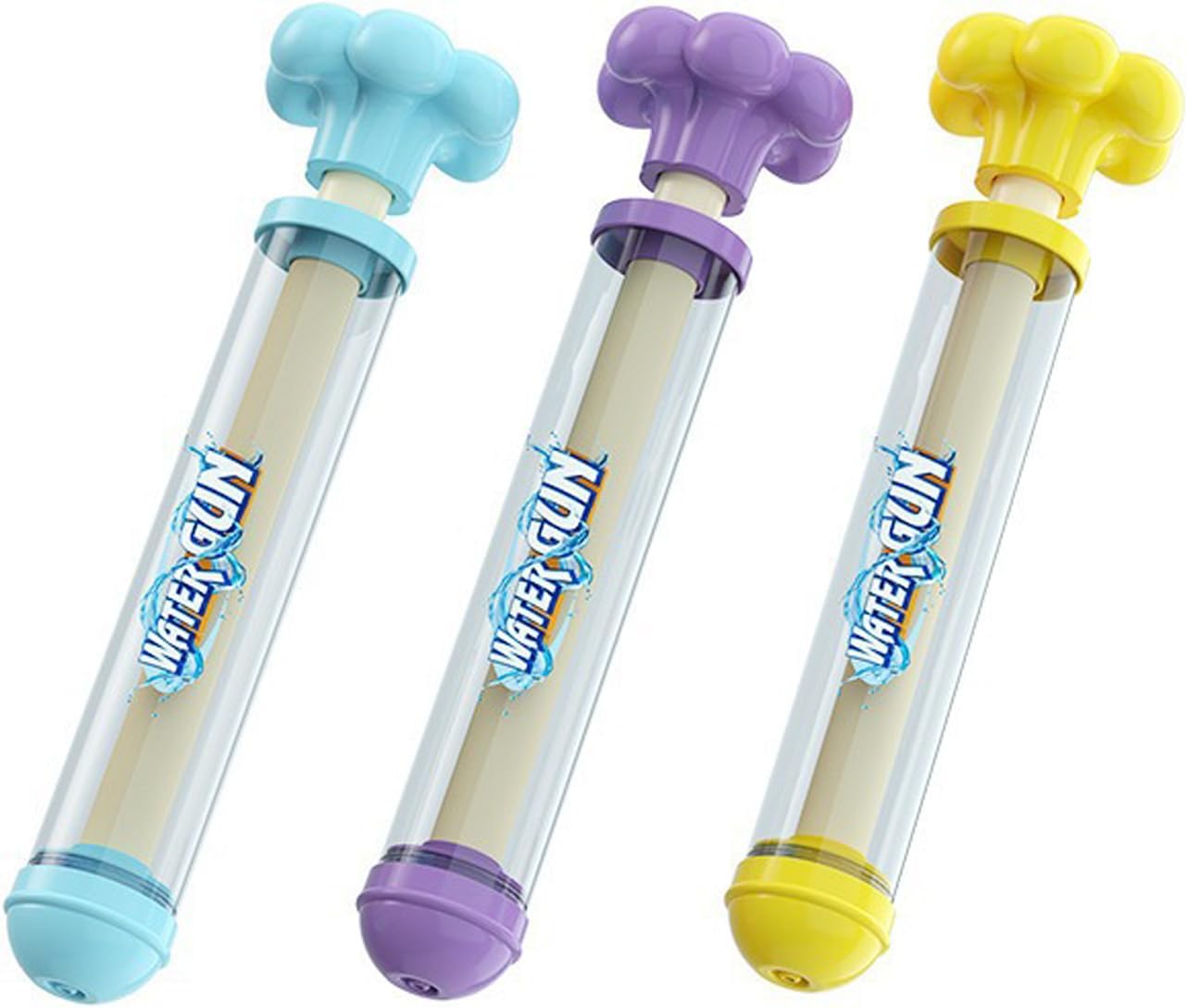 Firework Water Gun, Couples Romantic Firework Style Water Guns, Bulk High Pressure Pull-Out Waterguns for Bathing,Pool,Party Entertainment (3pcs) 3pc-blue + Yellow + Purple