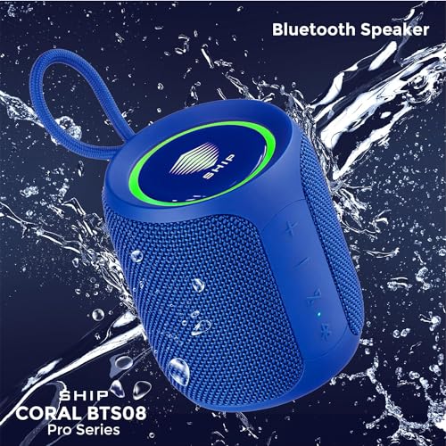 Image of SHIP Coral BTS08 Pro Series 16W Bluetooth Speakers with LED Lights | IPX7 Water Resistance | TWS Feature | Up to 14H Total Playtime | Multi-Compatibility Modes (Turkish Sea Blue)