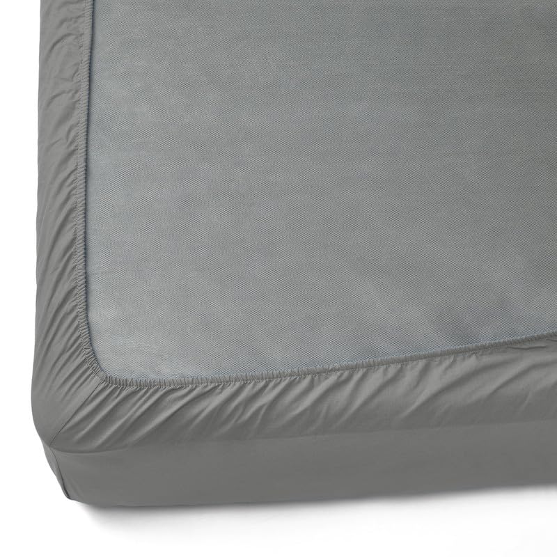 Image of Naksh Japandi Vibes Collection Elastic Fitted Bedsheets King Size 78 x 72 Inch, 210 TC Plain Pure Cotton, Grey | 1 King Size Bedsheet with Elastic Fitted and 2 Pillow Covers