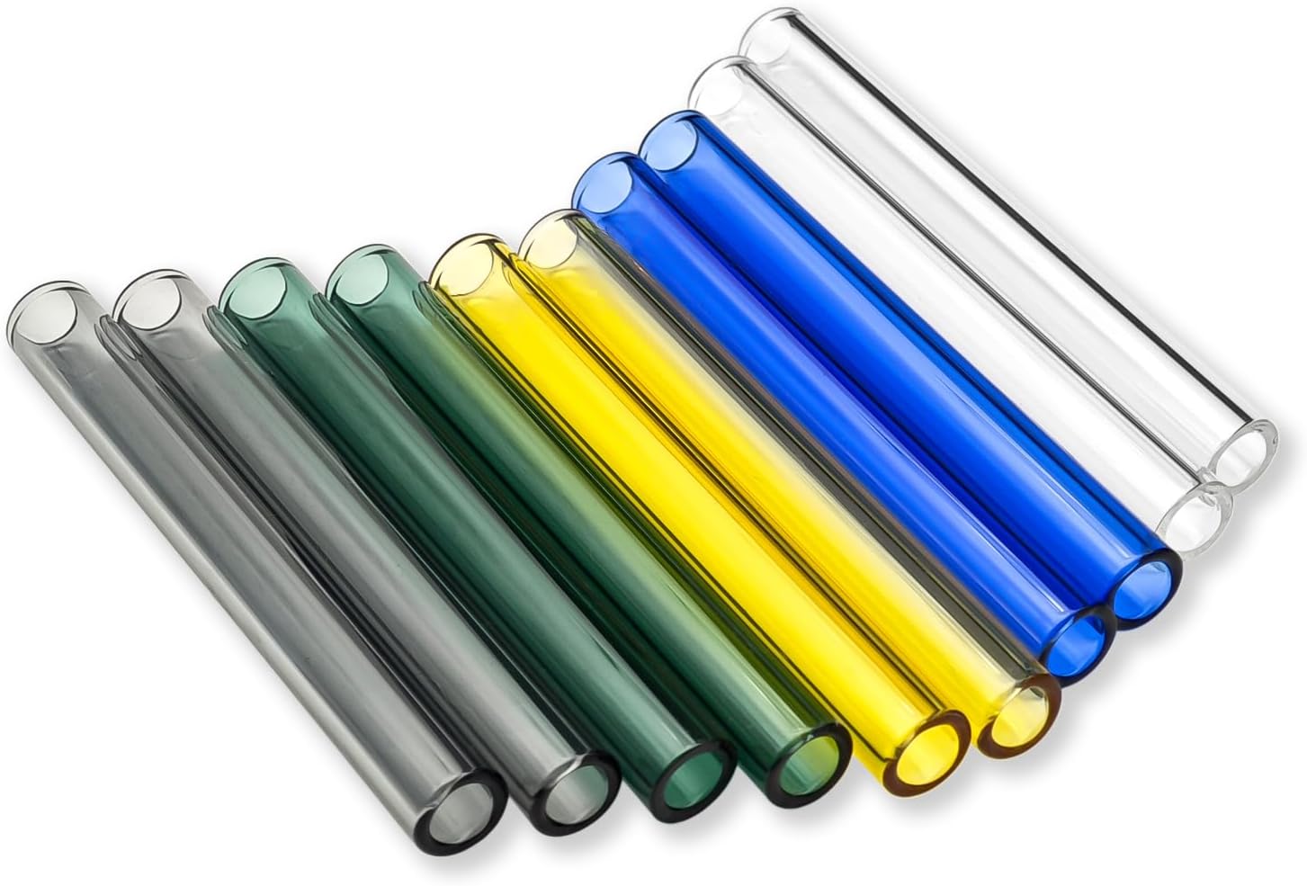 Colorful 4 Inches Long 5 Colors 10 Pieces Glass Borosilicate Blowing Tubes 12 mm OD 2mm Thick Wall Tubing