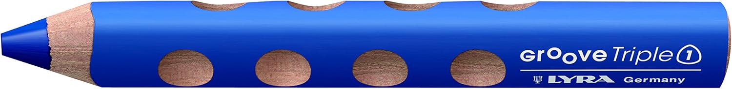 LYRA Groove Triple One Wooden Chunky Colouring Pencils 3 in 1, 72 Pencils, 6 Assorted Colours, Wooden Display, Ideal for Children and Schools