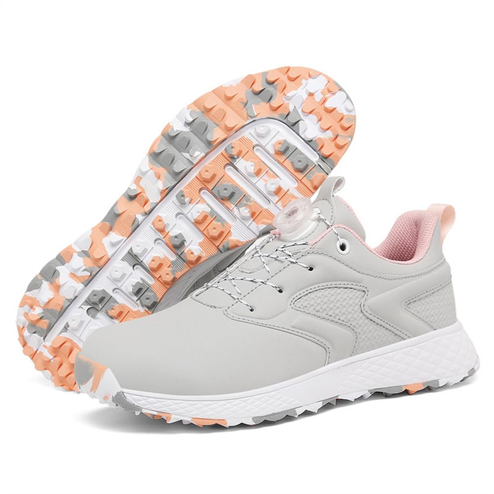Zapatos De Golf para Mujeres Y Niñas, Zapatos De Golf Impermeables Sin Púas Calzado De Golf Antideslizante De Cuero De Microfibra