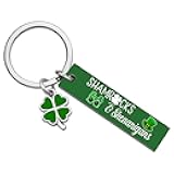 Lucky Charm Good Luck Gifts for Women Men Good Luck Charms Green Themed Gifts Four Leaf Clover Keychain for Friends Lover Irish Decor St Patricks Day Decorations 4 Leaf Clover Keyring