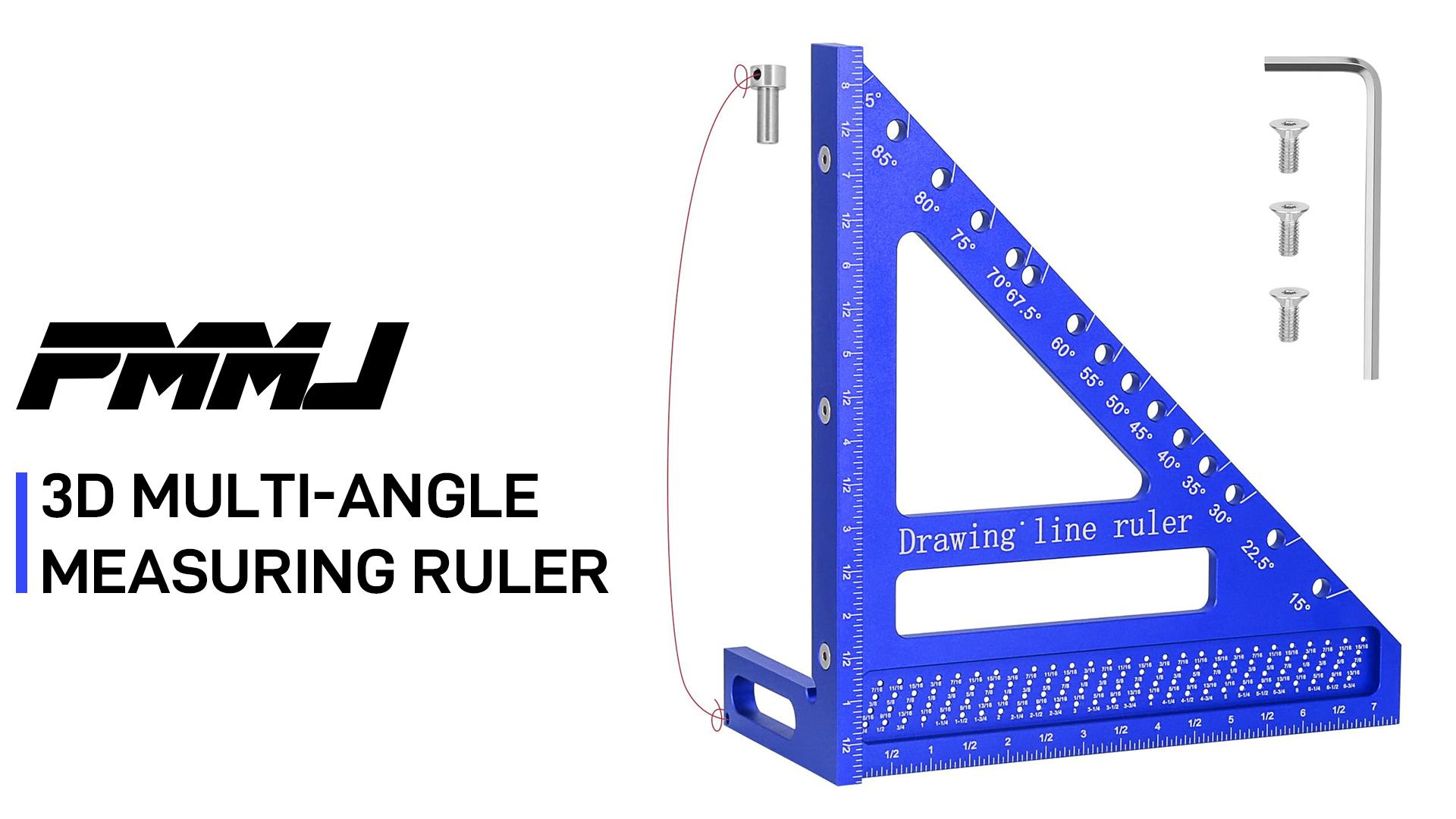 Multi-Angle Measuring Ruler - Aluminum Alloy Woodworking Square & Protractor Tool - View #5