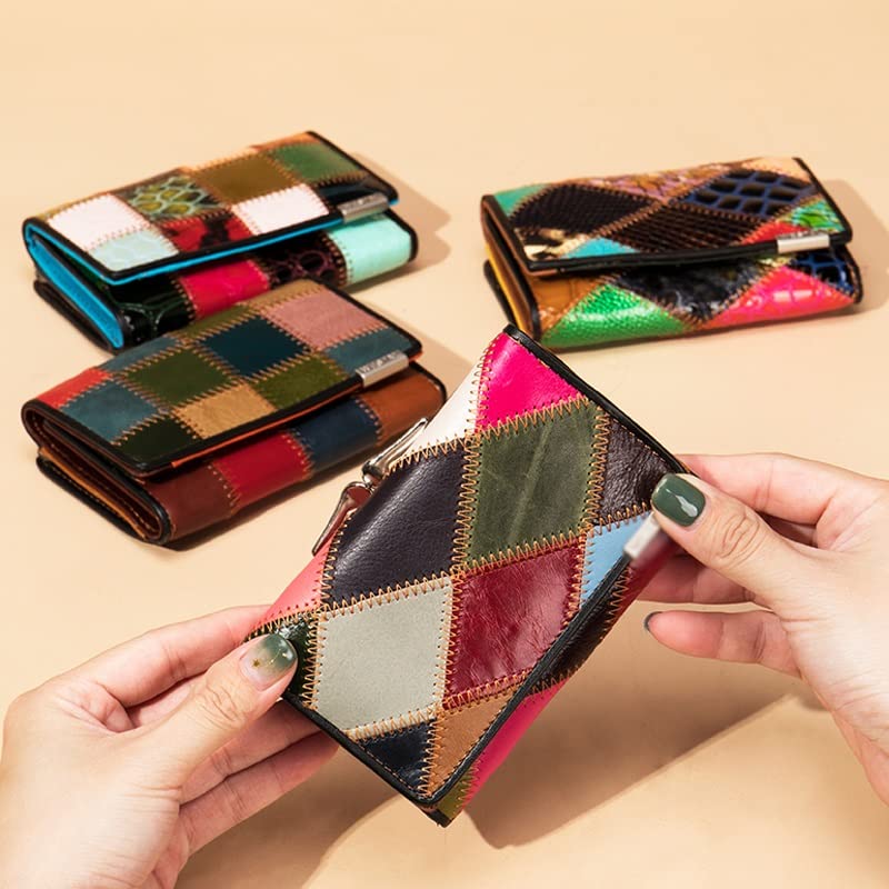 Coin Wallet Women Female Leather Small Purse Holder Woman Wallet Cash and Card Colorful Wallets for Women(C)3