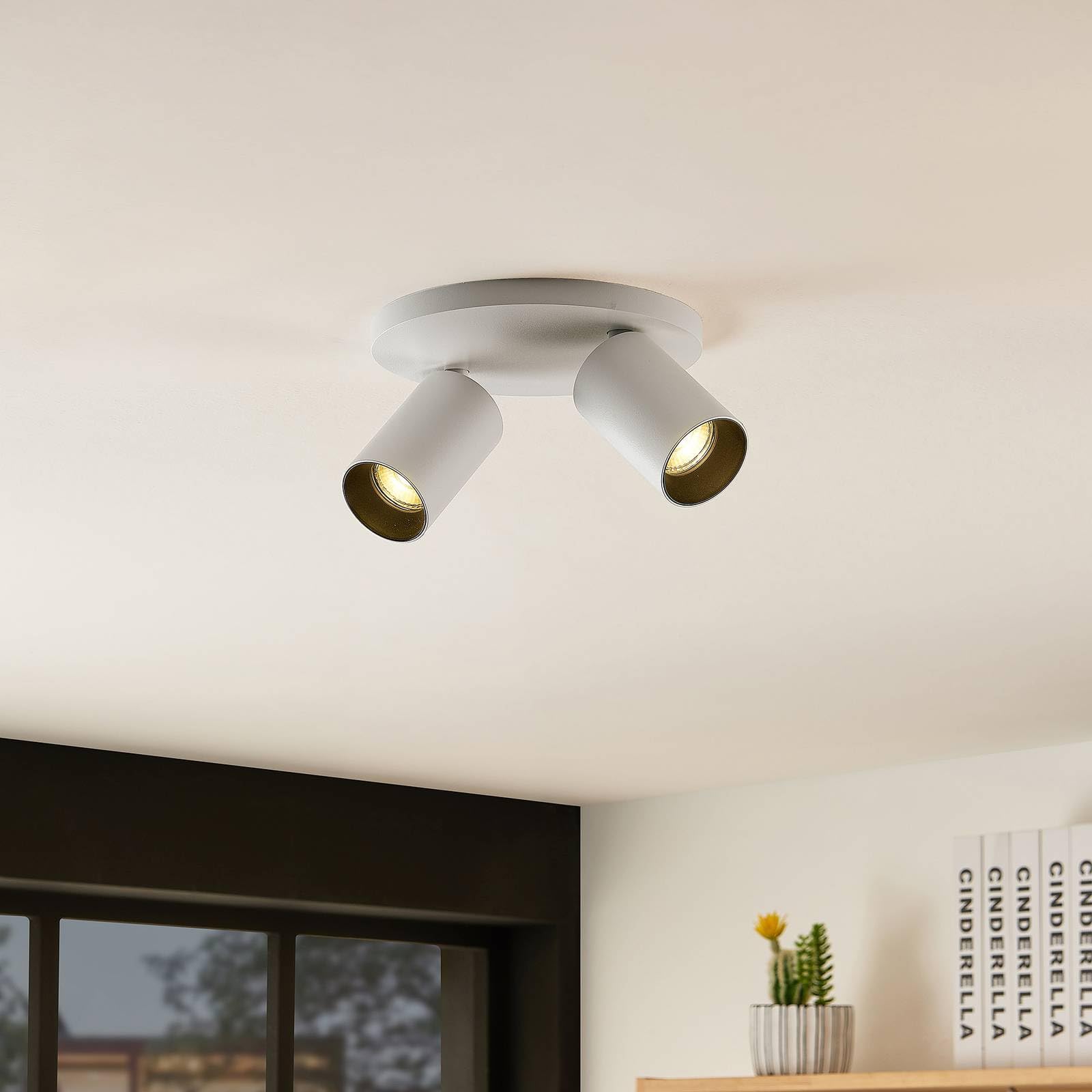 Arcchio Spot Brinja à intensité variable (Moderne) en Blanc Aluminium e. a. pour Couloir (à 2 lampes, GU10) Lampe encastrable plafonnier applique