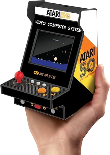 My Arcade Atari Nano Player Pro Mini arcade de mano retro de 4.8 pulgadas con 75 juegos, asteroides, ruptura