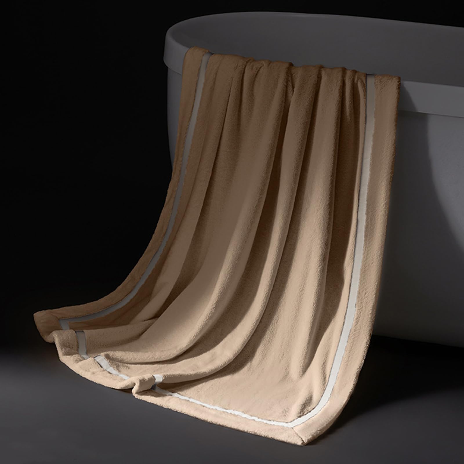 KUWHSIOP Luxury Bathroom Hotel Bath Towels Soft Absorbent Quick Dry Bath Sheet, Lint-Free, Fade Resistant Oversized Bath Towel,Khaki,90 × 170 cm
