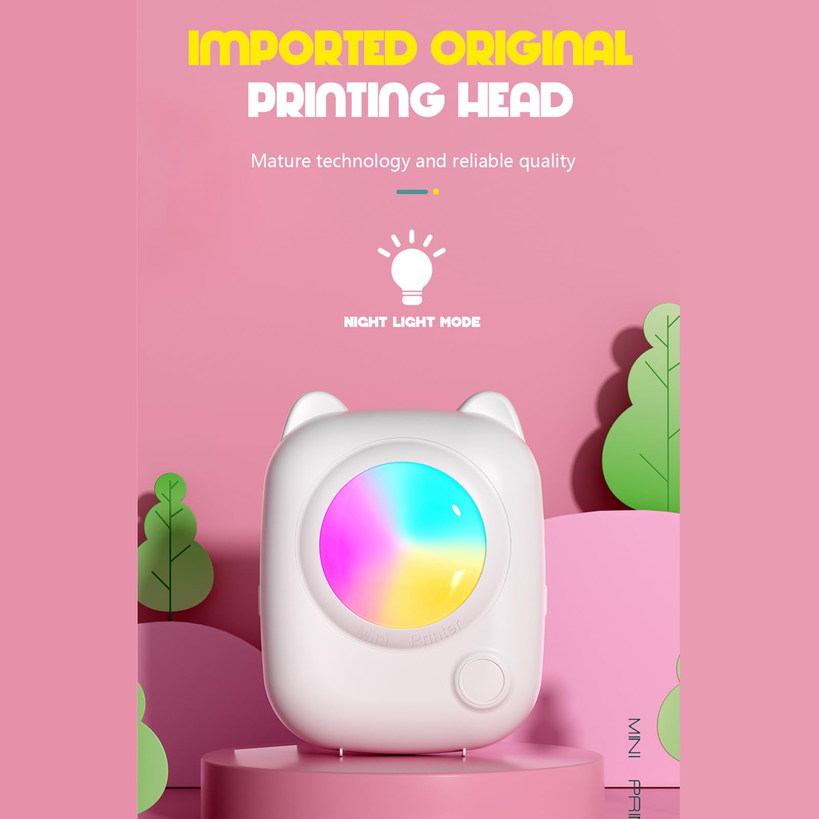 Mini Stampante Fotografica Termica Istantanea Tascabile per e IOS, Macchina per Etichette Adesive Wireless Scrapbook Fai da Te, Diario - Stampante Fotografica Portatile Impiegati e Studenti -