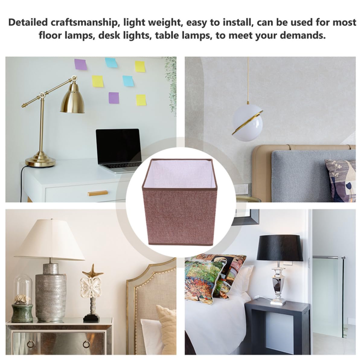 Adorainbow Verschleißfester Installieren Schützende Wirkung aus Leinen Lampenschirm für Tischlampe und Deckenleuchte für Wohnzimmer und Büro