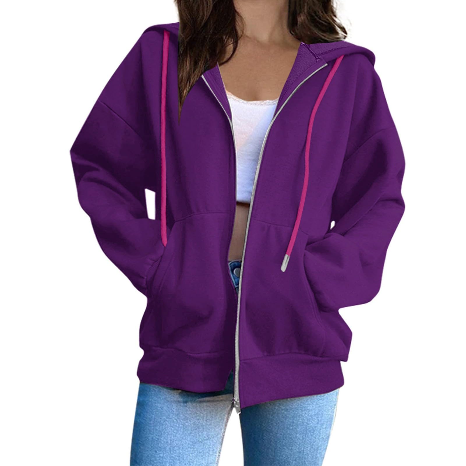Veste à capuche femme grande taille ample pour effacer les complexes - 6