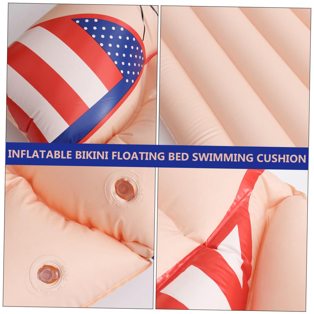Matelas de Natation Gonflable Bikini 1 Pièce en PVC Rouge pour Adulte