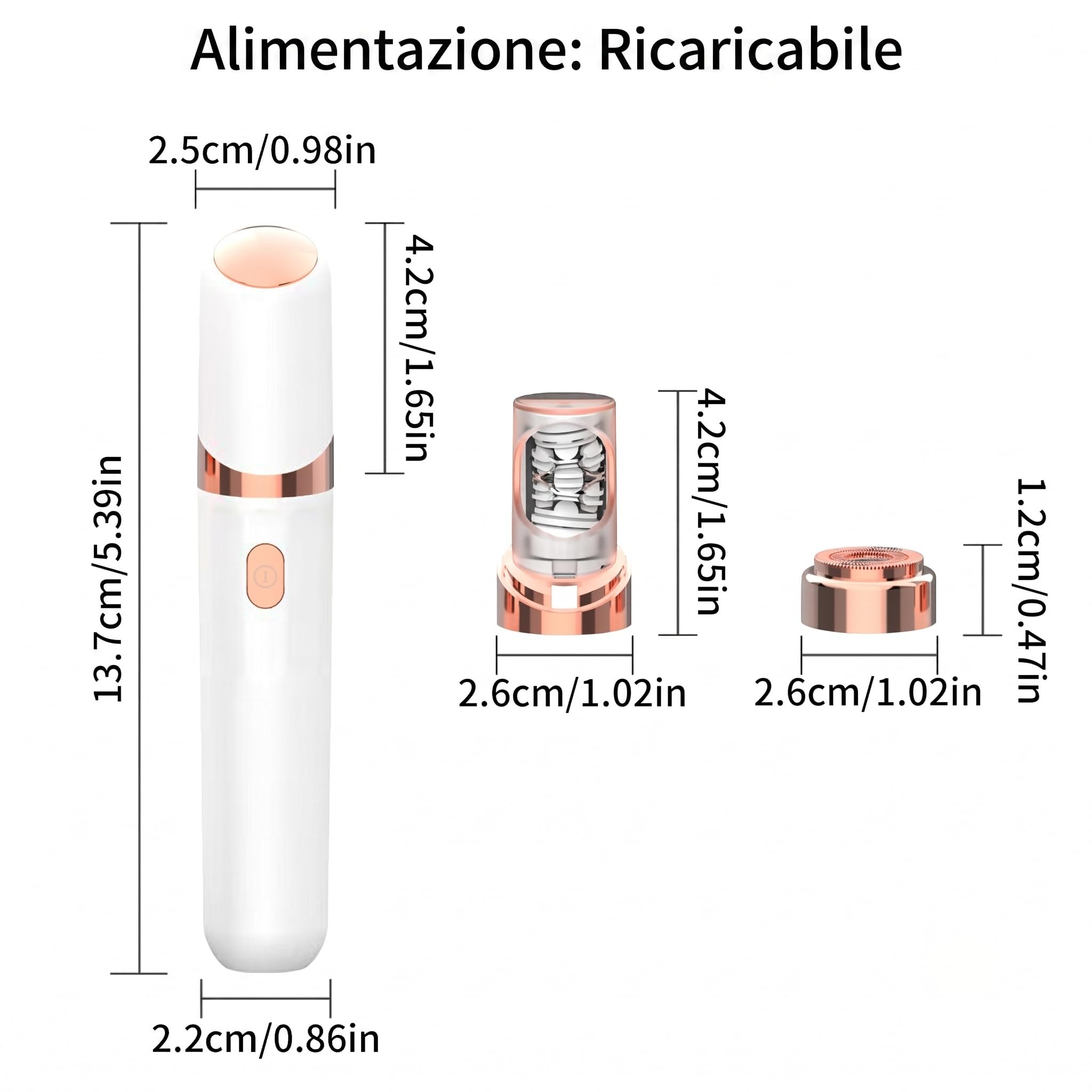 evebeauty prosilk 3.0 epilatore viso, 2 in 1 Rasoio Elettrico | Testina 2 in 1 ceramica 17mm, dischi agli ioni d’argento, ricaricabile USB-C, per mento baffetti e sopracciglia