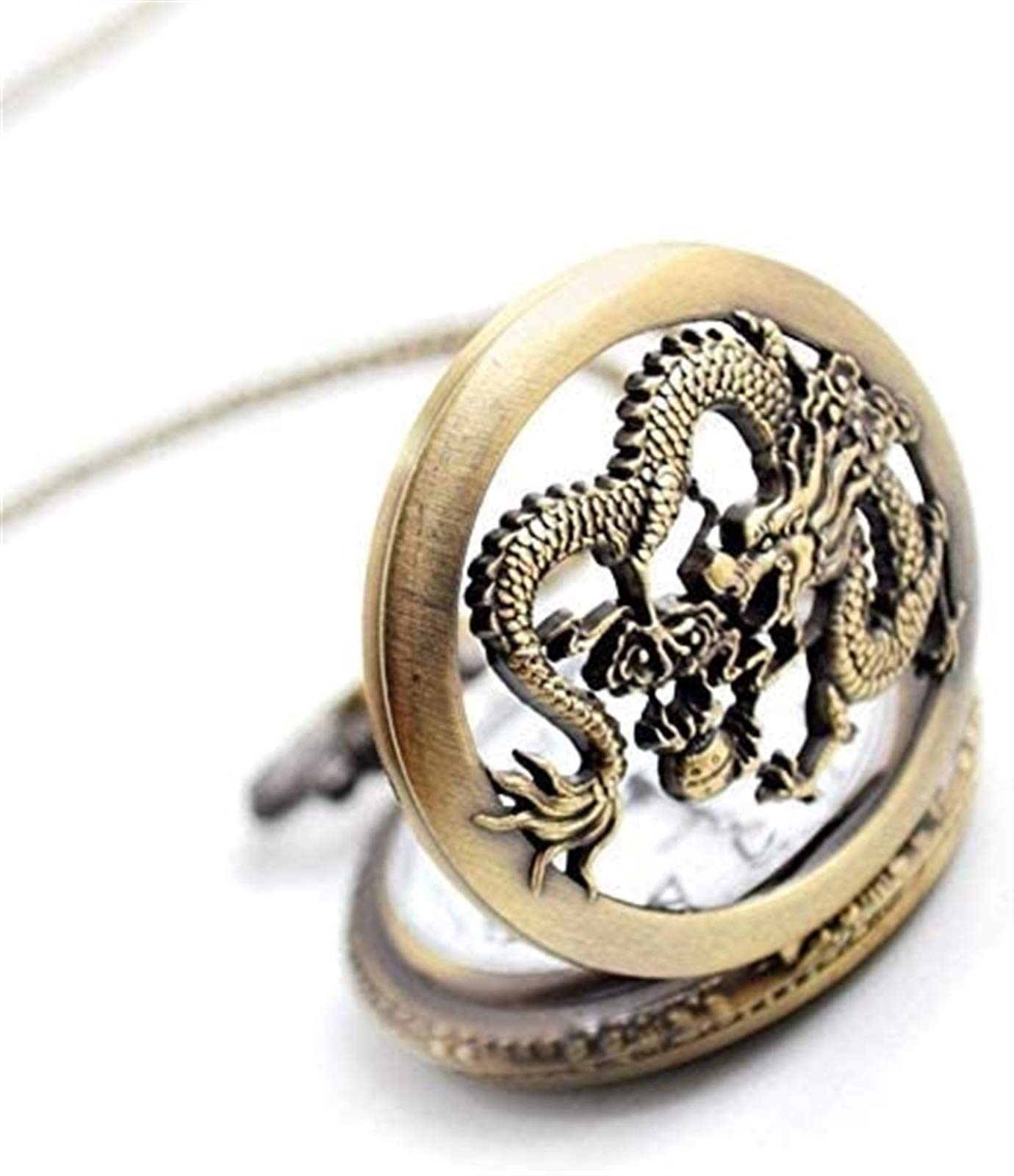 Orologio da Tasca al Quarzo per Uomo con quadrante Bianco e Catena d'oro