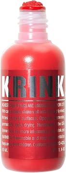 Krink K-60 Red Paint Marker - Vibrant and Opaque Fine Art Graffiti Markers for Canvas Metal Glass Paper and More - Alcohol-Based Permanent Graffiti Mop Krink Paint Marker for Lasting Tags