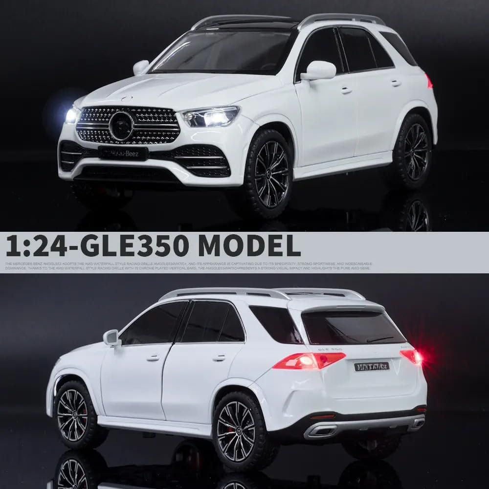 Advisian store Scale Exclusive Alloy Metal Pull Back | Die-cast Car Model with Sound Light Mini Auto Toy for Kids Metal Model Toy Car with Sound and Light (1.24 Scale M-Benz GLE 350-WHITE) 4