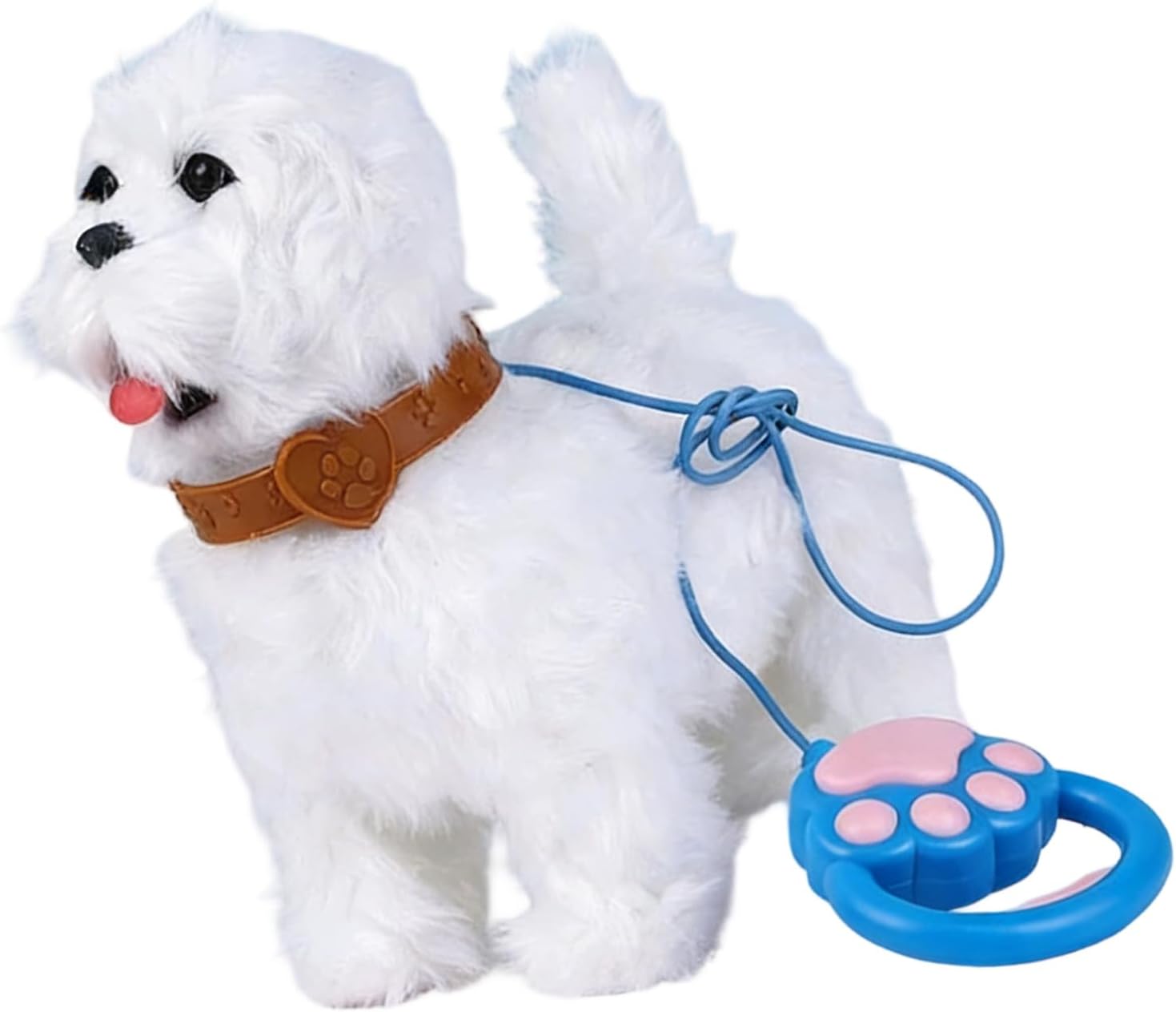 Easy Control Electric Golden Retrievers Toy That Talks and Tongue Out on Leash for Interactive Play Electric Dog Toy