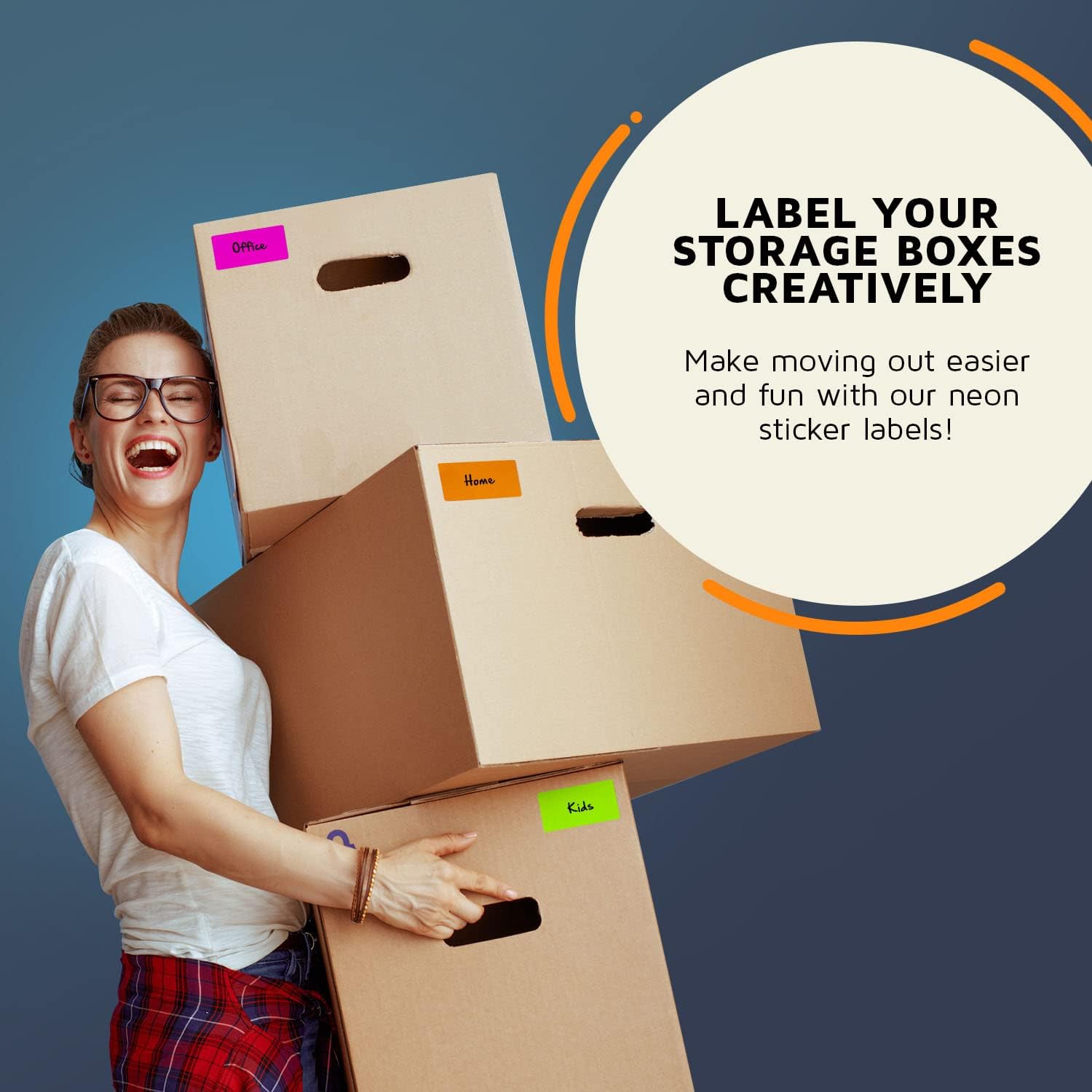 Royal Green Rectangular Name Tag Stickers- Color Coding Labels for Organizing, Moving, & Parties, 4" x 2" Stickers to Write On Name Tags for Events & Parties, 30-Pack (5 Assorted Neon Colors). - Image 3