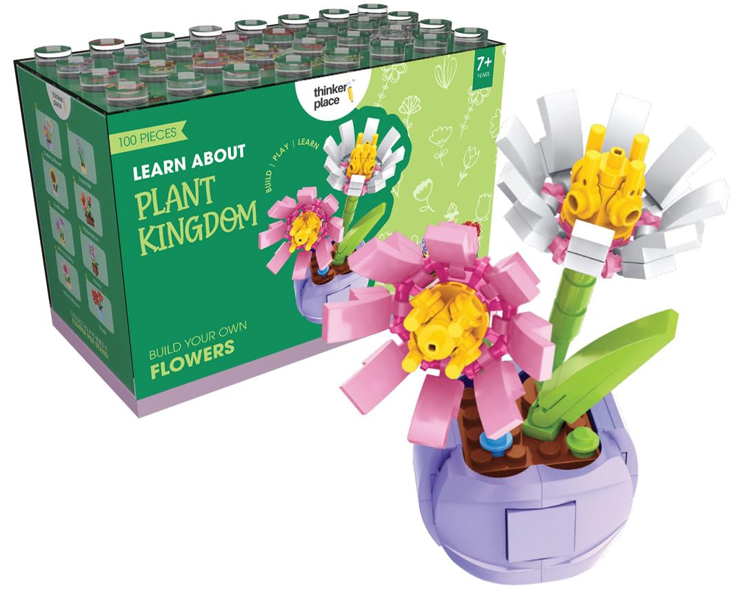 ThinkerPlace 8-in-1 Flowers Galsang Flower (100 Pieces) | Learn About Plant Kingdom | Building Block Set for Kids Age 6+ | STEM Educational Toy | Build, Collect & Create Flower Pen Stand-picture-24