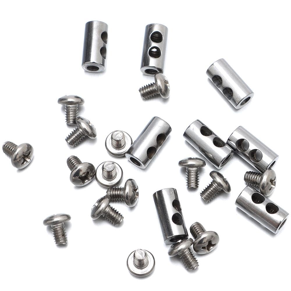 HOBBYIN 304 Stainless Steel Wire Rope Kit, 66ft/20M 3mm Cable Wire Rope Kit, Core Thimbles Aluminum Crimping Sleeves, for Climbing Plants Garden Wire Balustrade Fence