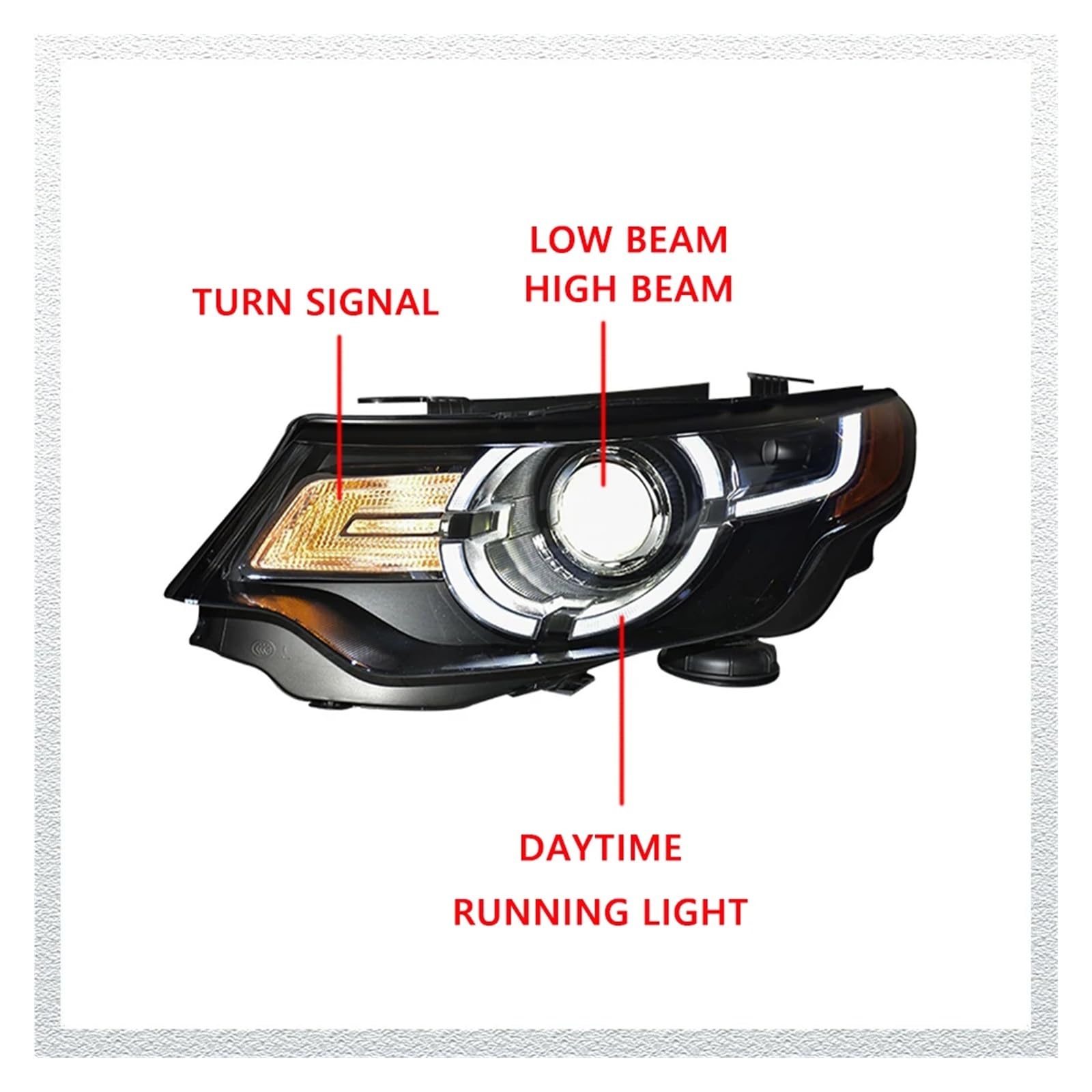Pasuje do Land Rover Discovery sport 16-19 pełna dioda LED DRL reflektor samochodowy montaż sygnału akcesoria samochodowe zmodyfikowana lampa reflektory LED(LEFT STEERING WHEEL_2PCS)