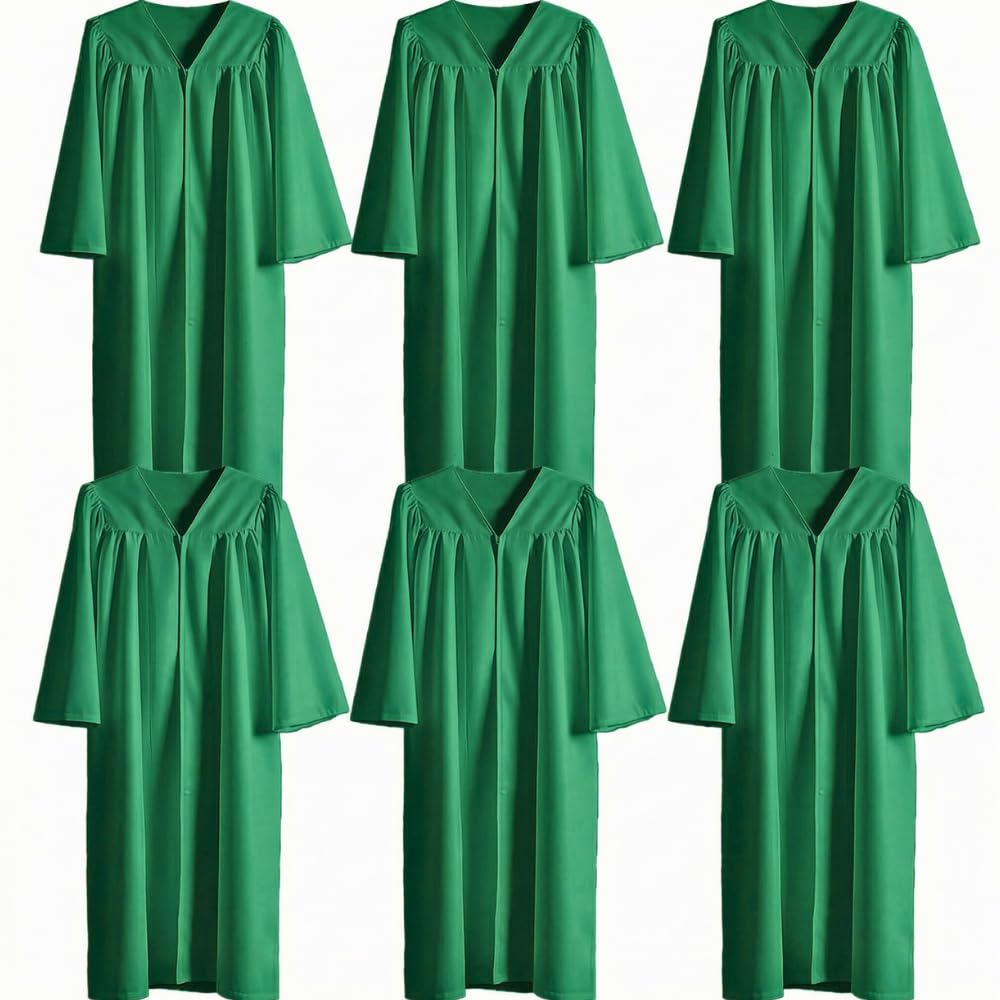 GAMYPET 6 Pcs Choir Robes for Church adults Baptism Robes for Water Baptism Unisex Matte Graduation Gowns for College