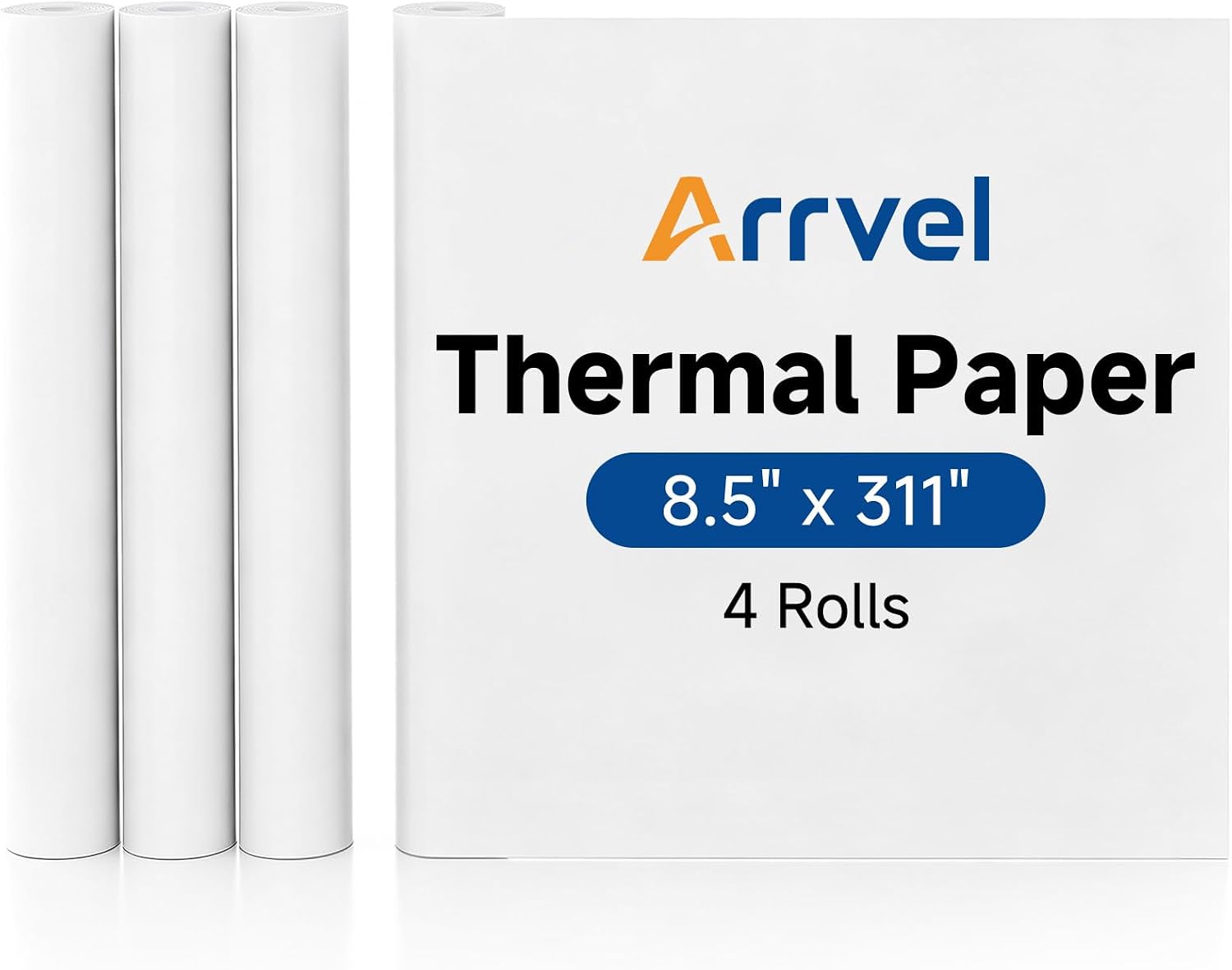 4 Rolls Thermal Printer Paper 8.5"x11" US Letter Size, BPA Free Quick-Dry Thermal Paper Compatible with Most Portable Inkless Printers for Home, Office and Travel (About 112 Sheets)