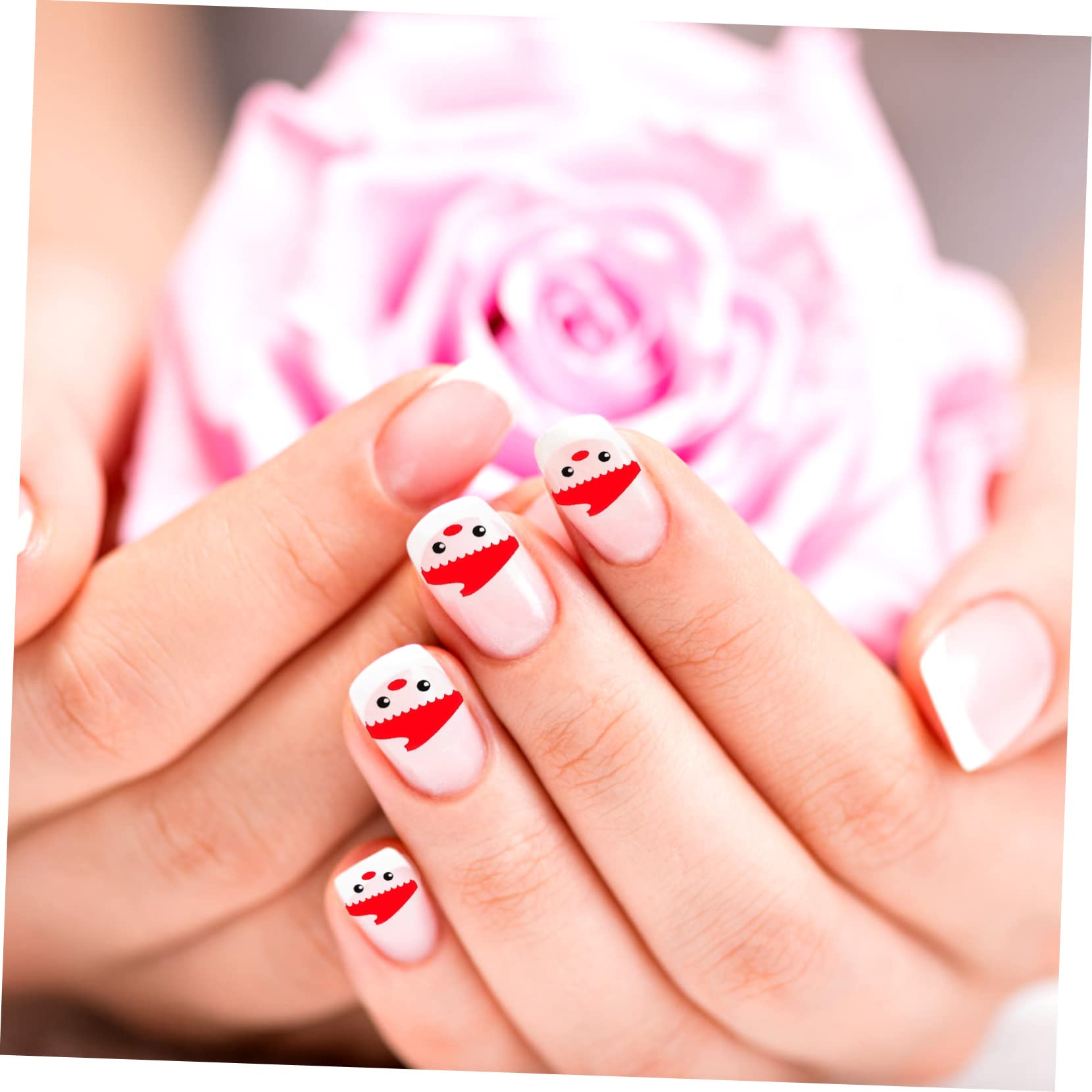 FRCOLOR 5 Set Adesivi Per Unghie Natalizi Ragazze Unghie Finte Unghie Finte Per La Festa Di Natale Consigli Per Decorazioni Natalizie Per Le Unghie Rosso 5 Fogli 5 Fogli*5