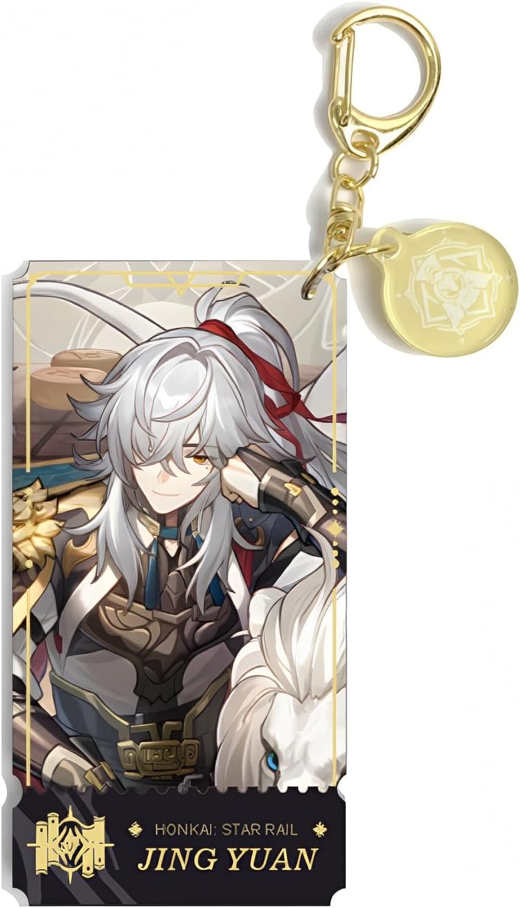 Honkai Star Rail Character Acrylic Keychain - 3.54" x 1.85" Waterproof and Scratch-Resistant Design, Jing Yuan, General