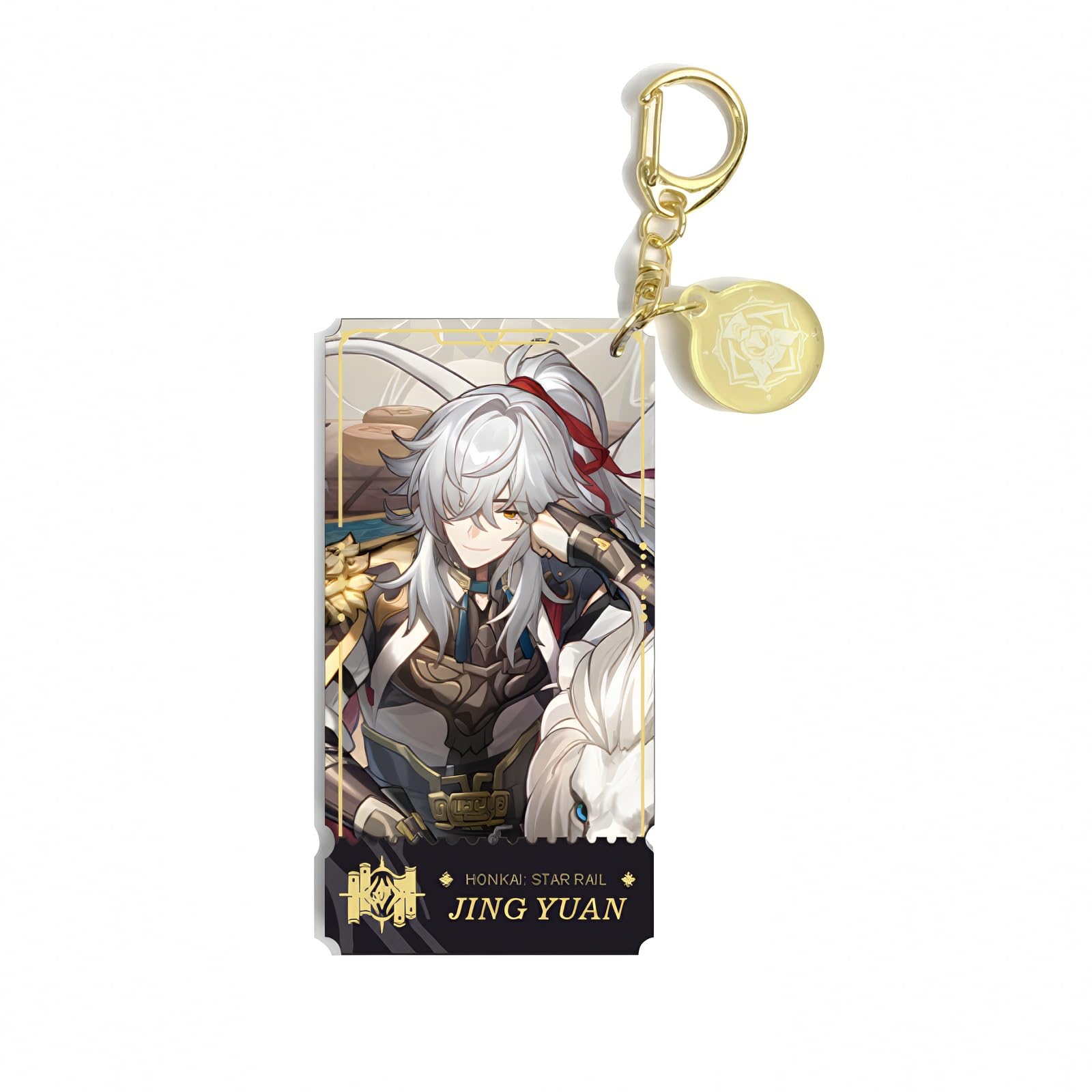 Honkai Star Rail Character Acrylic Keychain - 3.54" x 1.85" Waterproof and Scratch-Resistant Design, Jing Yuan, General