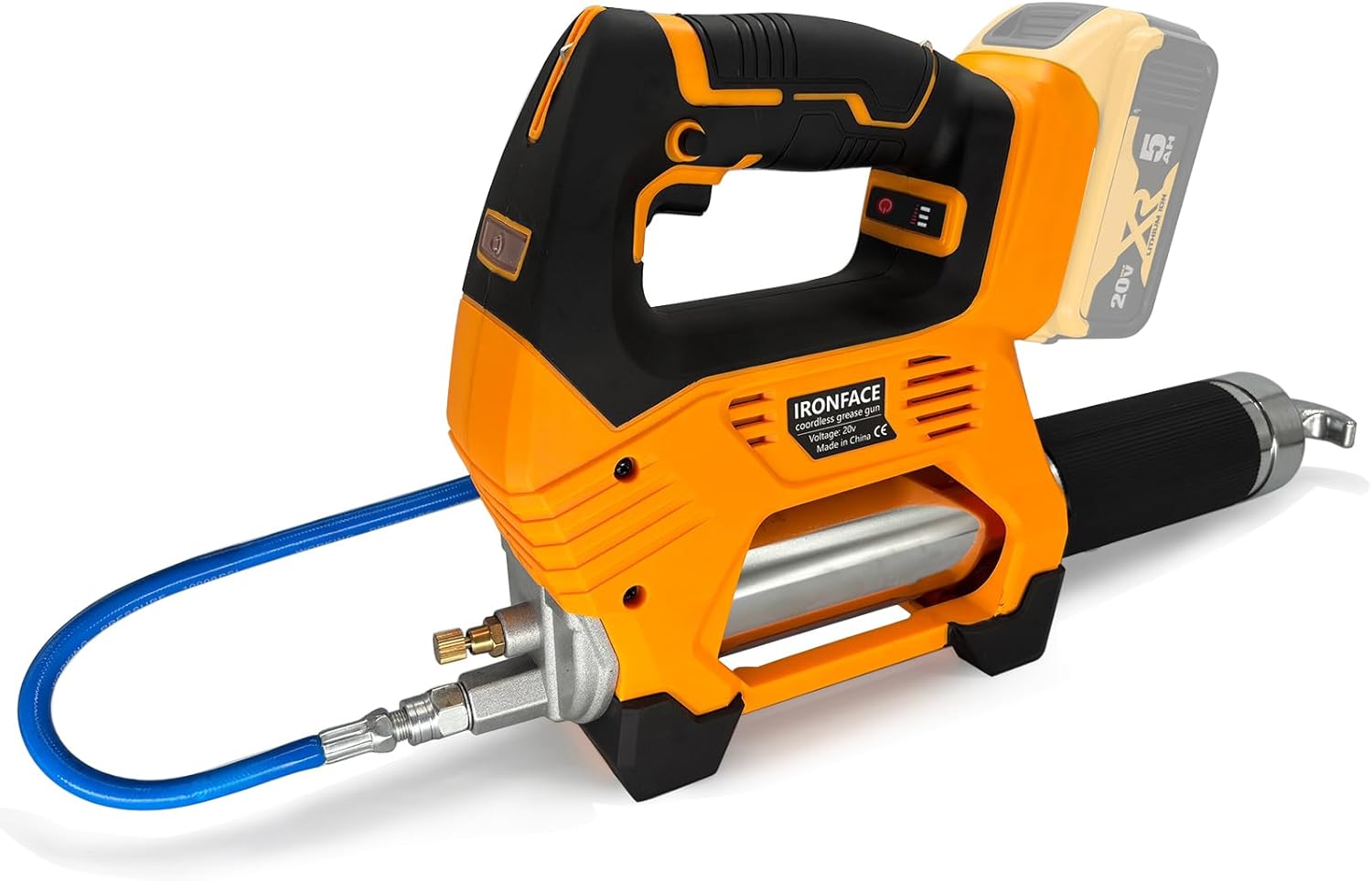 IRONFACE Electric Grease gun for Dewalt 20V Battery,Brushless Motor,10000 PSI Cordless Grease Gun Battery-powered(No Battery, Tool Only)