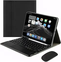Capa Para Tablet, Capa + Mouse e Teclado Magnético Bluetooth Destacável Para IPad 9ª/ 8ª /7ª Geração (Preto, Teclado de toque)