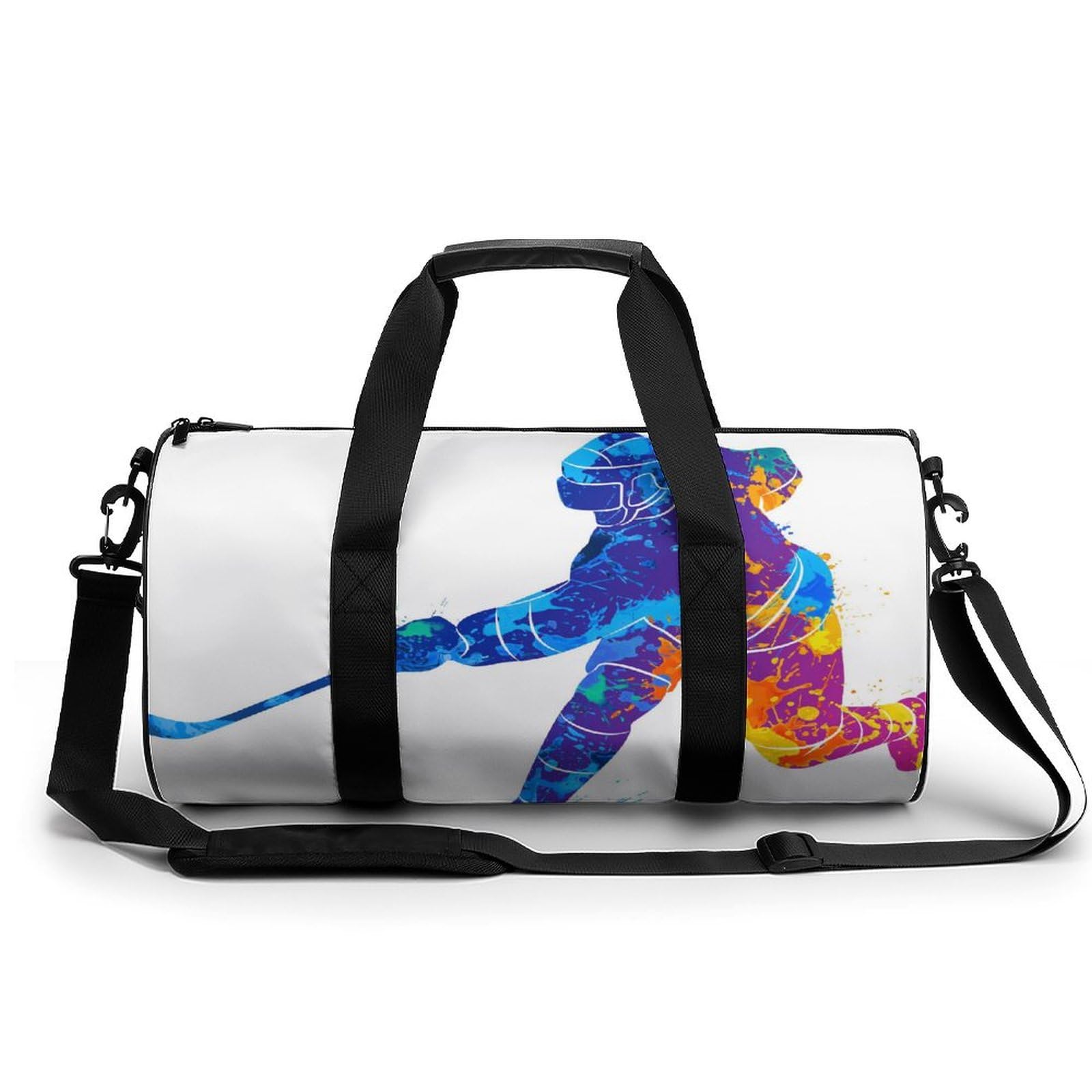 Joueur De Hockey Sac De Sport Gym Sac De Voyage Sac Week-End Duffel Bag pour Camping Randonnée Voyage 45x23x23cm