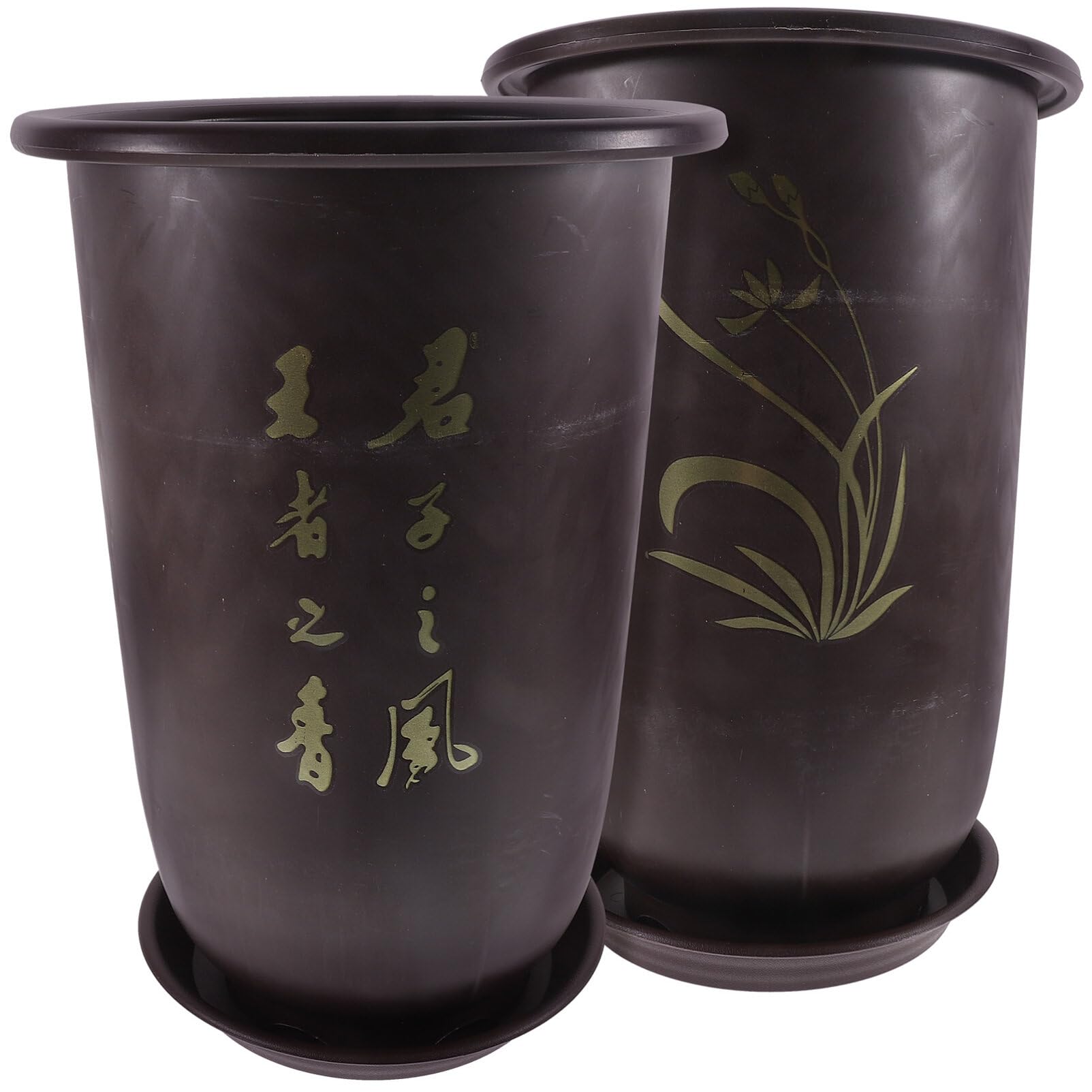 Pots de culture en résine pour orchidées Healvian violet lot de 2