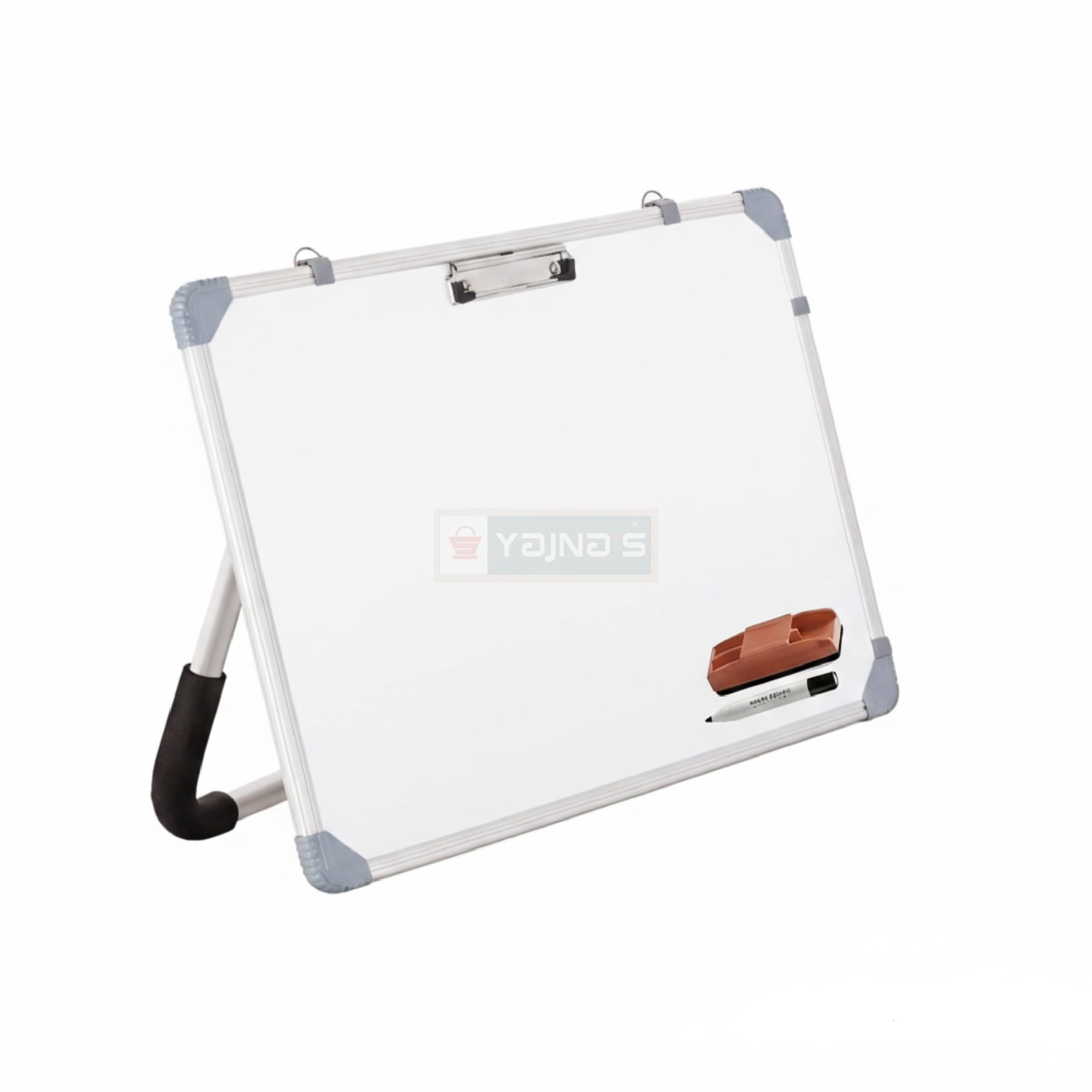 YAJNAS Lavagna bianca da scrivania, 3 x 50 cm, con supporto, lavagna bianca da tavolo, lavagna bianca con graffetta per studio, promemoria, promemoria quotidiani, scuola e ufficio