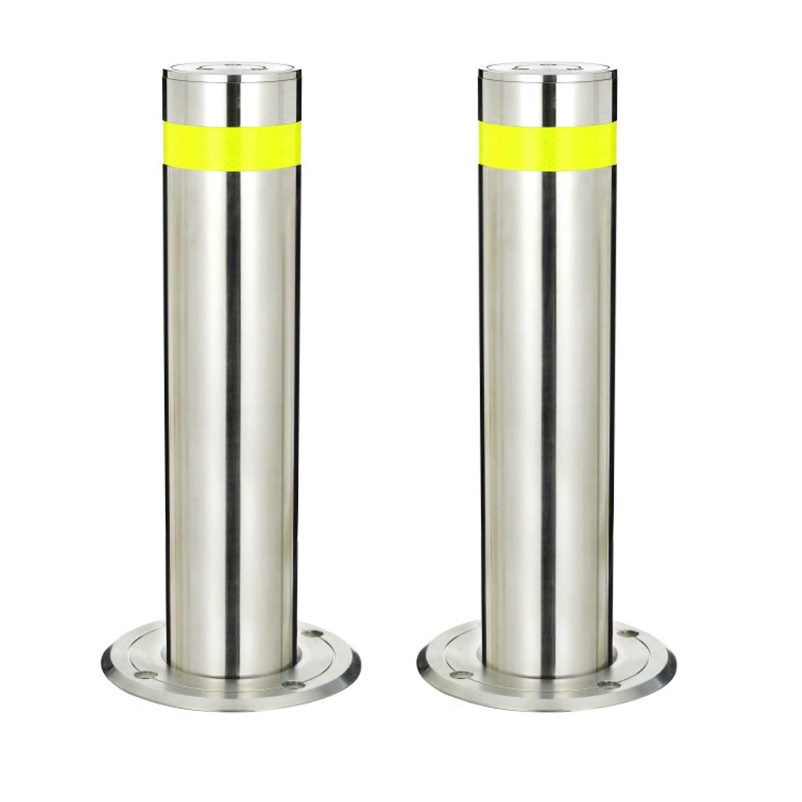 Aioneer Reflective Stainless Steel Traffic Safety Bollards - Rustproof & Waterproof Driveway Delineator Posts With Anchor Bolts For Enhanced Security