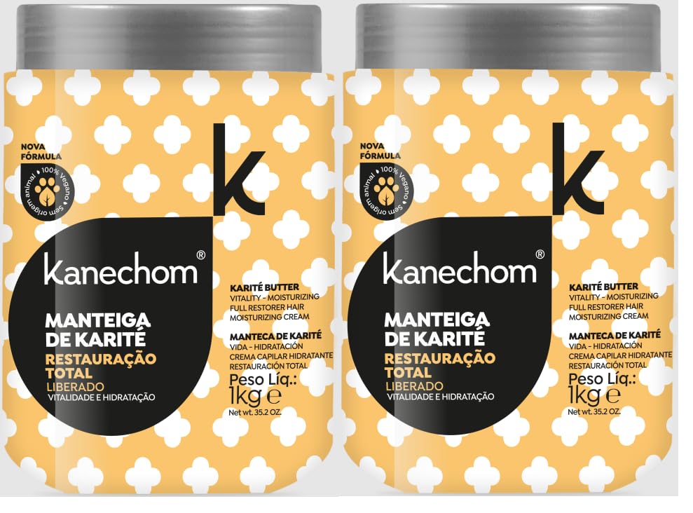 Kanechom - Linha Classicos - Kit de Mascaras Condicionantes Restauradoras Manteiga de Karite (2 x 1 Kg) - (Classic Collection - Set of Shea Butter
