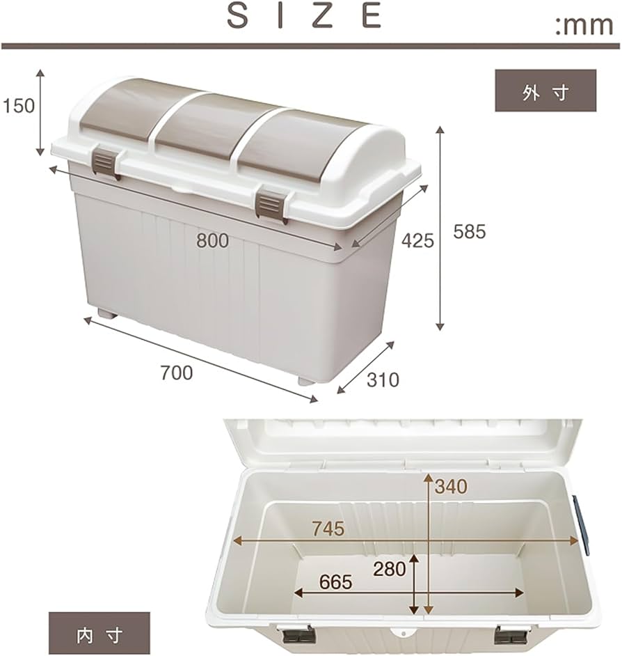 Amazon.co.jp: リス(RISU) ゴミ箱 分別 屋外 おしゃれ 植物由来 3分類