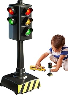 信号機おもちゃ - 12.5x4cm LED 横断歩道信号機、停止灯モデル、ライトとサウンド | おもちゃ教育エンターテイメント安全交通標識子供男の子女の子教室学習交通安全遊び