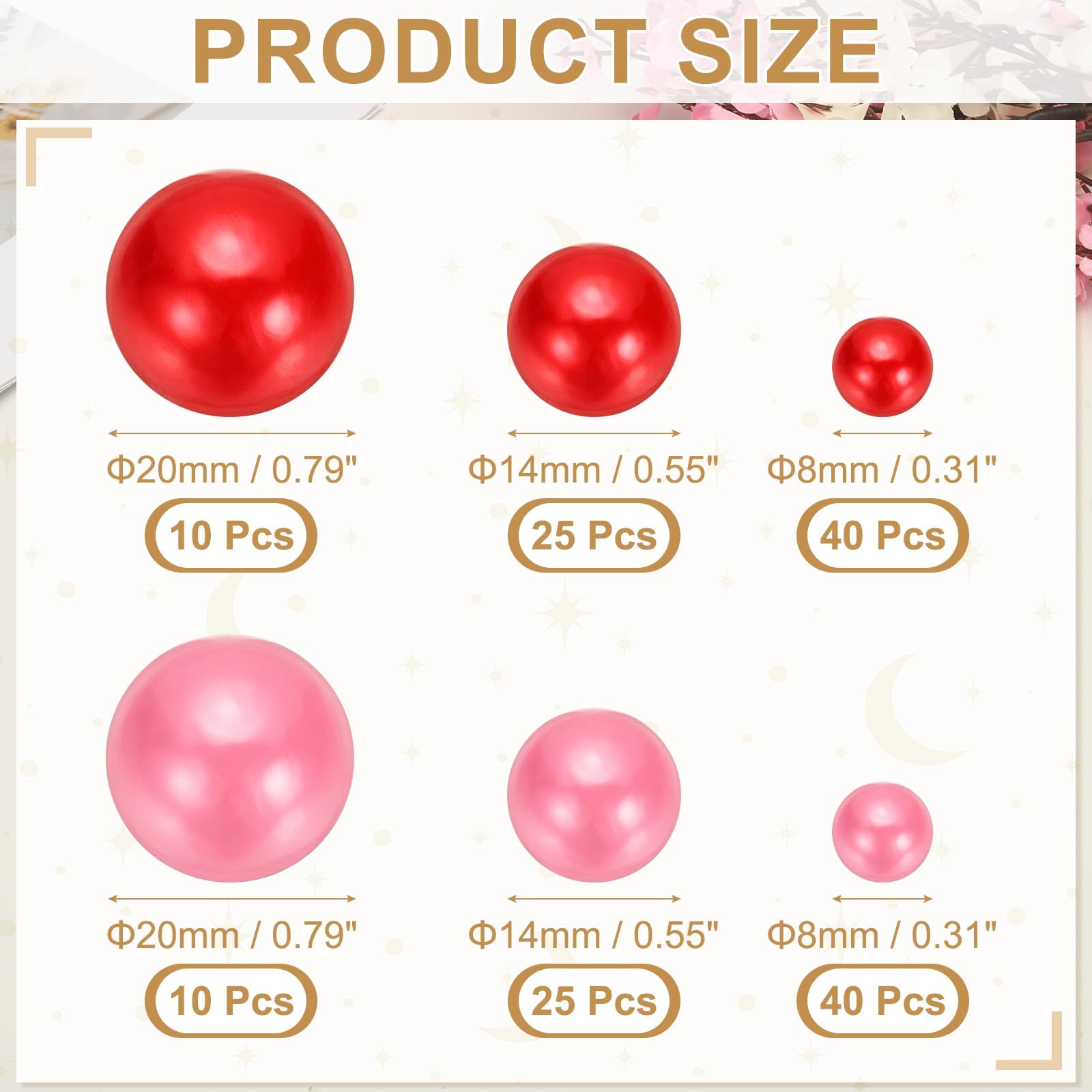 PATIKIL 8/14/20 mm Faux Pearls Beads - Image 2