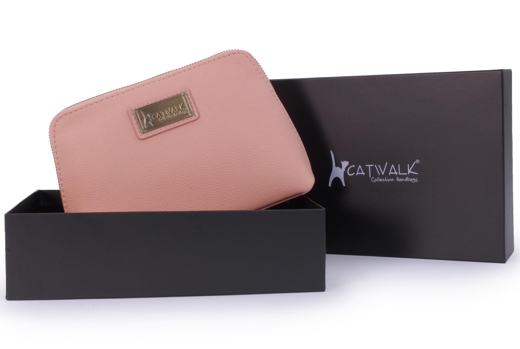 Catwalk Collection Handbags - Women's Leather Cosmetic Bag - Medium Travel Makeup Pouch - Make-Up Case - Emma - Pink - Image 3